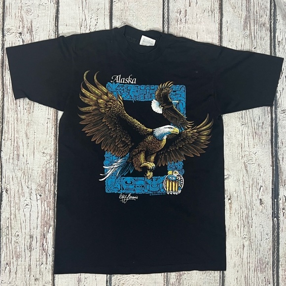 Bald Eagle Vintage America USA 1990s Patriot Travel Vacation Crewneck Tshirt - Picture 1 of 4